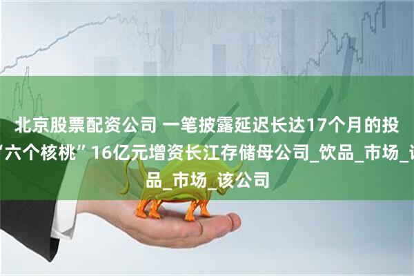 北京股票配资公司 一笔披露延迟长达17个月的投资：“六个核桃”16亿元增资长江存储母公司_饮品_市场_该公司